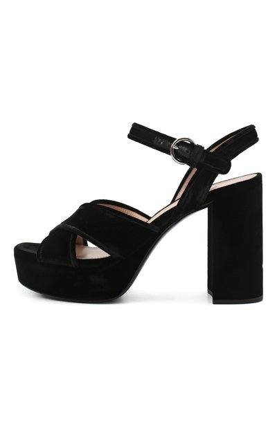 Текстильные босоножки MIU MIU, арт. 5XP866-068-F0002-105, фото 3