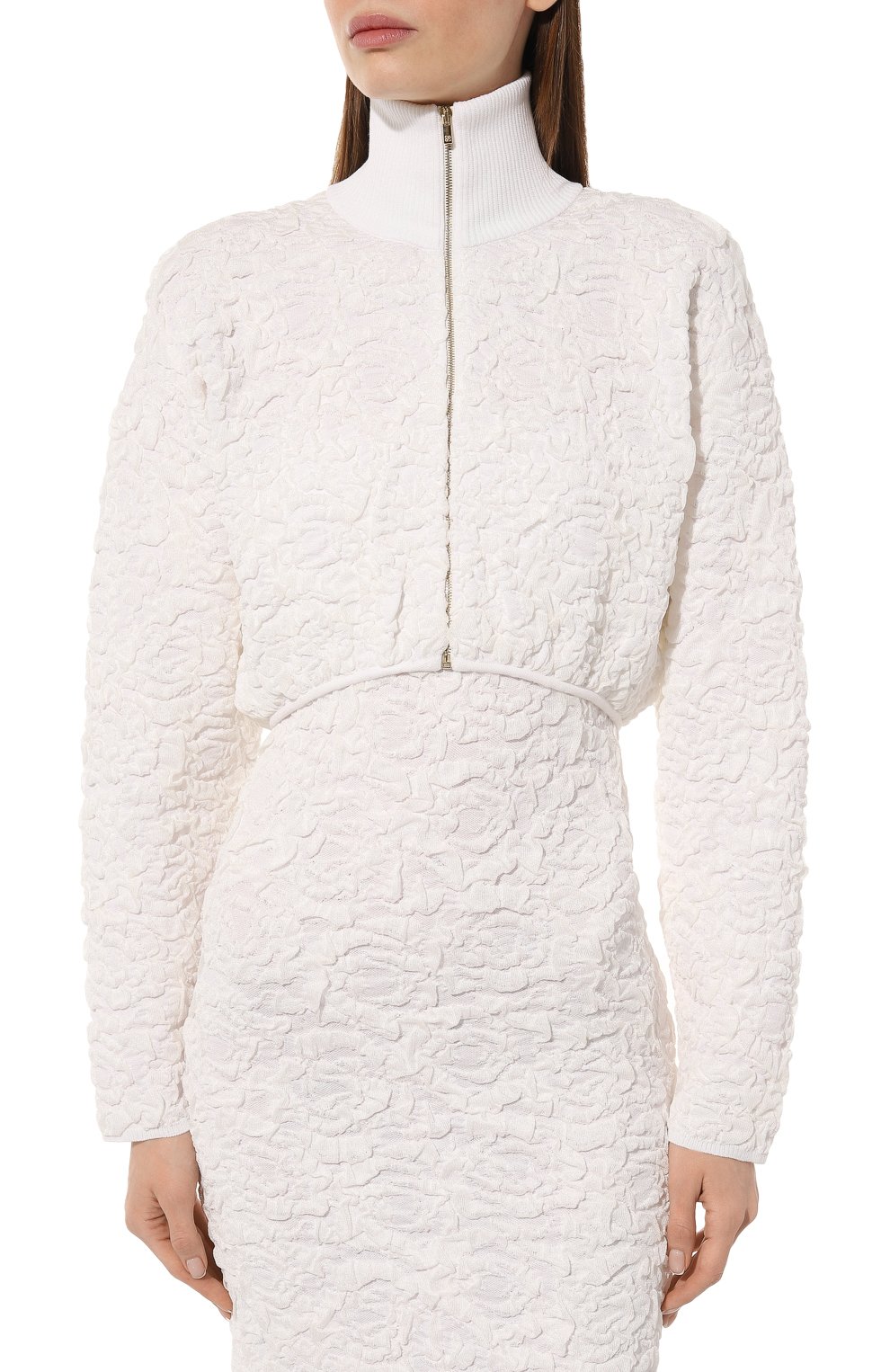 Куртка из вискозы AND THE BRAND молочного цвета по цене 37520 руб., арт. S23-JT004-1603-101, фото 3 Куртка из вискозы AND THE BRAND, арт. S23-JT004-1603-101, фото 3