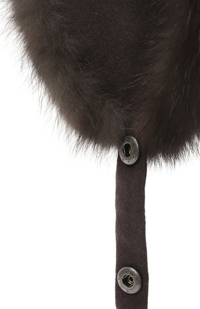 Кашемировая шапка-ушанка modern с мехом соболя BLACK SABLE, арт. BS-MHMC-EB, фото 3