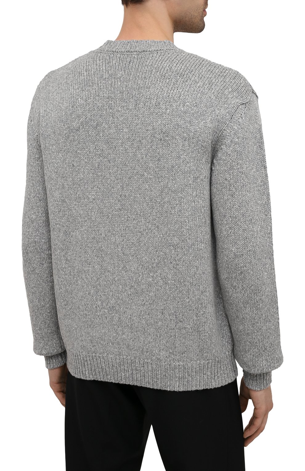 Шерстяной свитер BALMAIN серого цвета по цене 95650 руб., арт. WH1KD000/K027, фото 4 Шерстяной свитер BALMAIN, арт. WH1KD000/K027, фото 4