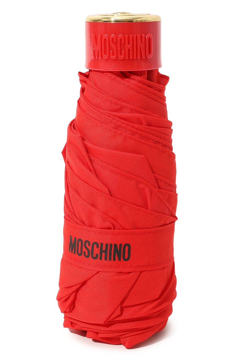 Женский складной зонт MOSCHINO красного цвета, арт. 8351-SUPERMINI | Фото 4 (Материал: Металл, Синтетический материал, Текстиль; Нос: Не проставлено)