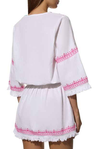 Туника из хлопка и льна MELISSA ODABASH розового цвета по цене 32050 руб., арт. MARTINA, фото 4 Туника из хлопка и льна MELISSA ODABASH, арт. MARTINA, фото 4