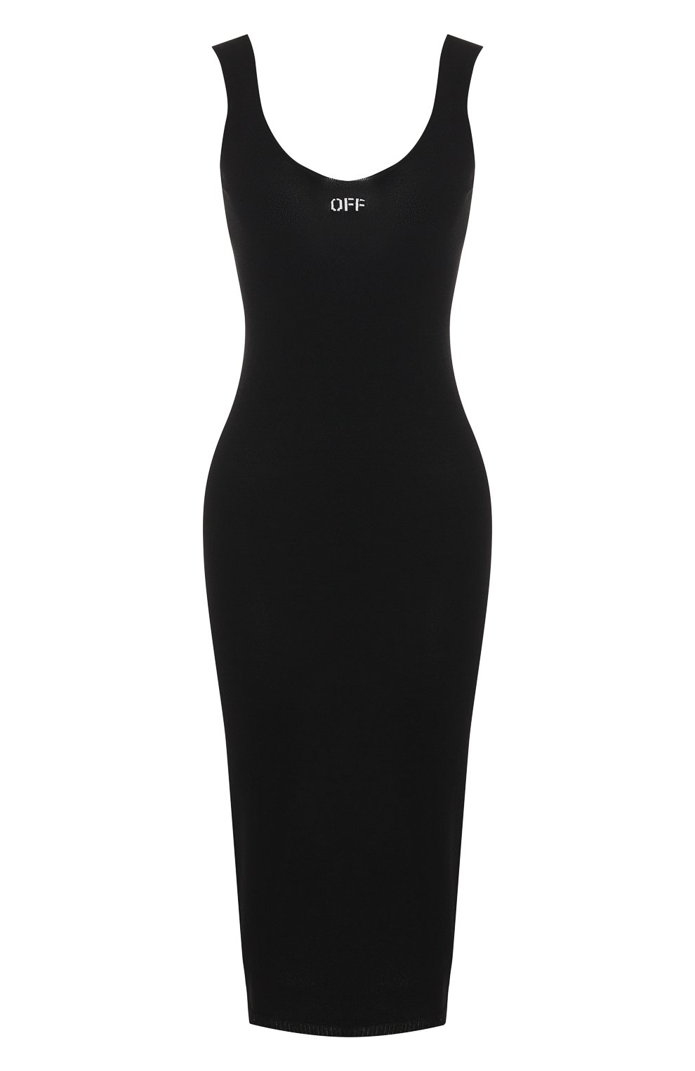 Платье из вискозы OFF-WHITE черного цвета по цене 49950 руб., арт. 0WHI009R19C980531001, фото 1 Платье из вискозы OFF-WHITE, арт. 0WHI009R19C980531001, фото 1