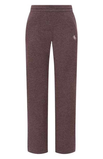 Женские брюки из кашемира и шерсти SPORTY AND RICH коричневого цвета по цене 46500 руб., арт. PA02766302BR27 | Фото 1 Женские брюки из кашемира и шерсти SPORTY AND RICH, арт. PA02766302BR27