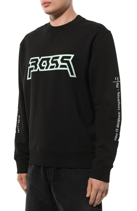 Хлопковый свитшот BOSS Orange Чёрный, фото 3