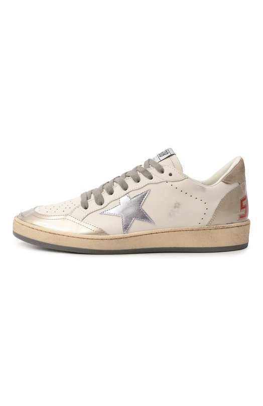 Кожаные кеды Ball Star Golden Goose Deluxe Brand GWF00117.F007471 Кремовый  GWF00117.F007471 Фото 4