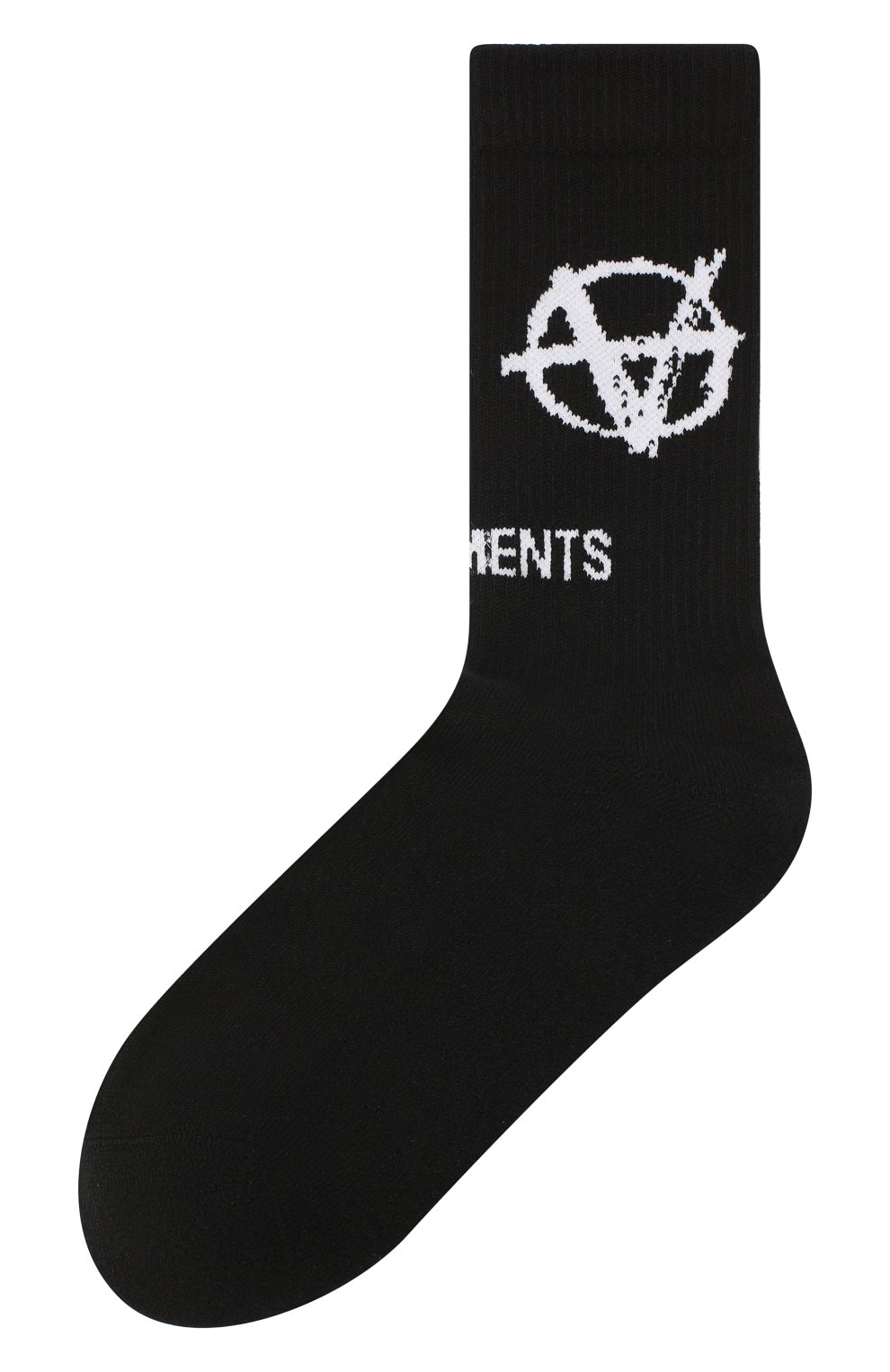 Хлопковые носки VETEMENTS черного цвета по цене 7915 руб., арт. UAH21H0938 1053/W, фото 1 Хлопковые носки VETEMENTS, арт. UAH21H0938 1053/W, фото 1