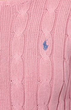 Женский хлопковый пуловер POLO RALPH LAUREN розового цвета, арт. 211891640 | Фото 5 (Рукава: Длинные; Длина (для топов): Стандартные; Материал сплава: Проставлено; Материал внешний: Хлопок; Женское Кросс-КТ: Пуловер-одежда; Драгоценные камни: Проставлено; Стили: Кэжуэл)