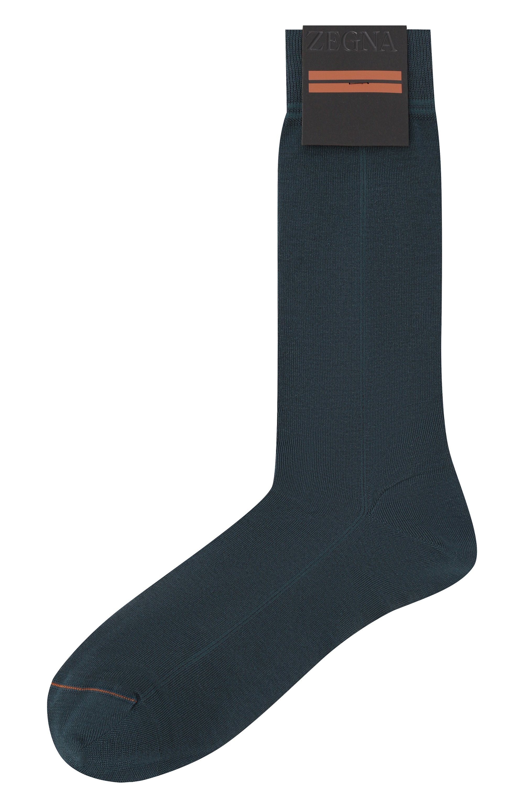 Хлопковые носки ZEGNA темно-бирюзового цвета по цене 8500 руб., арт. N5V40/720, фото 1 Хлопковые носки ZEGNA, арт. N5V40/720, фото 1