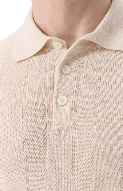 Поло изо льна и хлопка BRUNELLO CUCINELLI, арт. M2L707815, фото 5