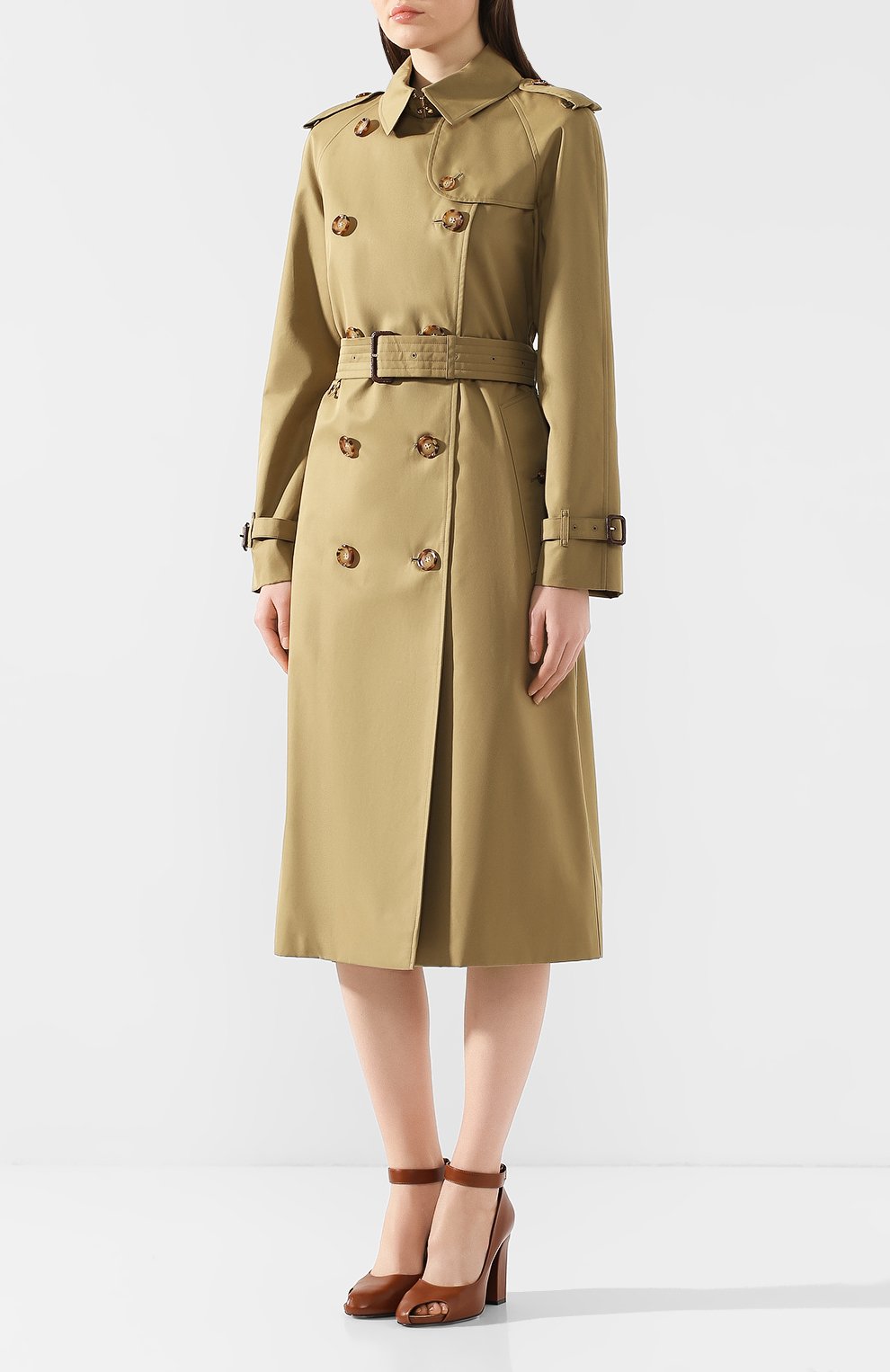 Хлопковый тренч waterloo BURBERRY хаки цвета по цене 275000 руб., арт. 8024812, фото 3 Хлопковый тренч waterloo BURBERRY, арт. 8024812, фото 3