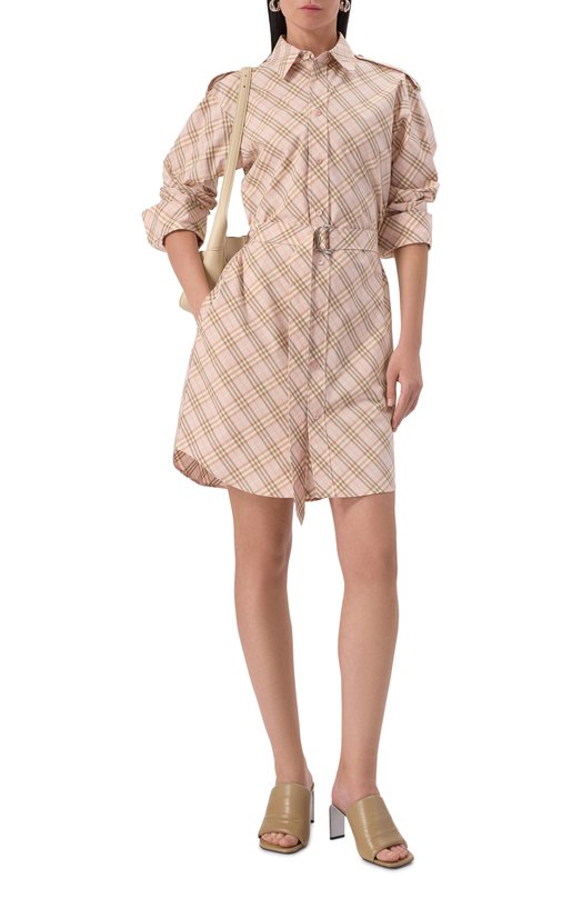 Хлопковое платье Burberry 8104976 Бежевый  8104976 Фото 2