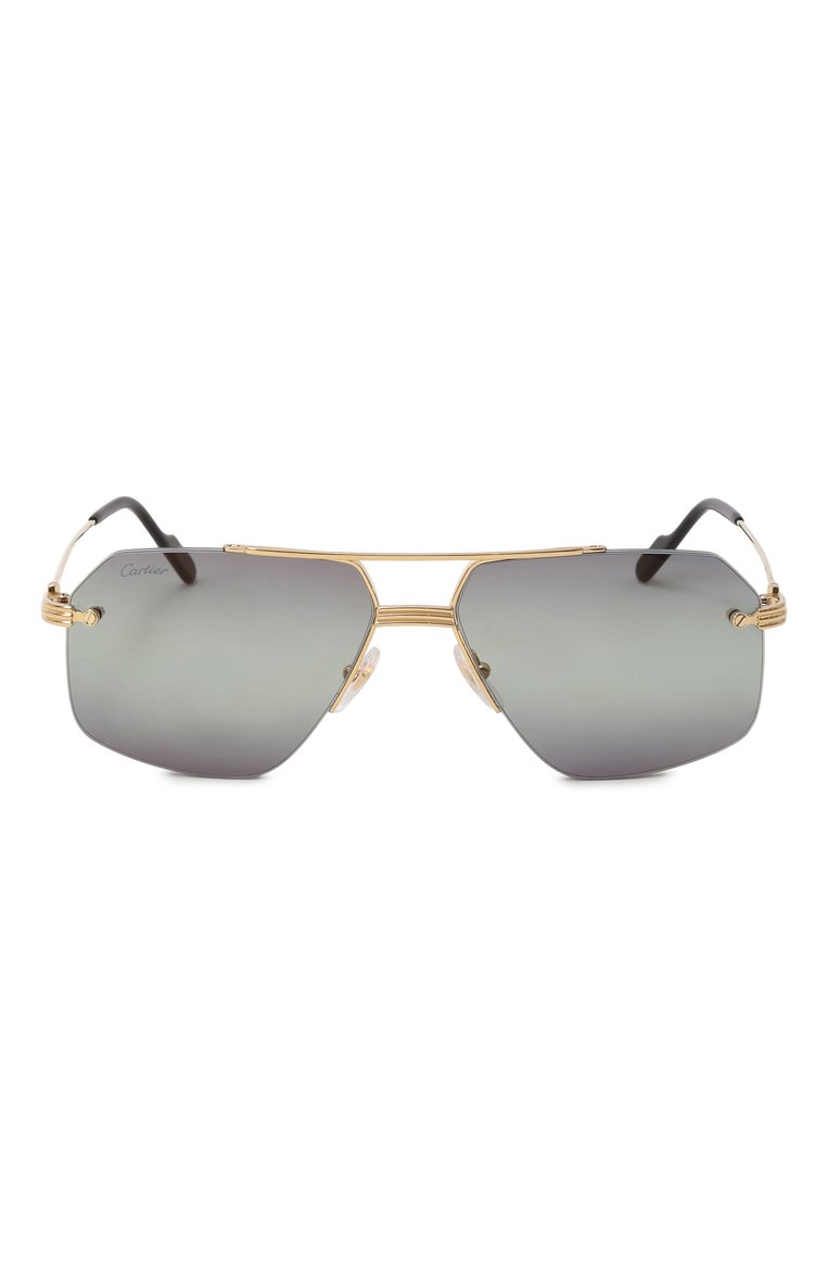 Мужские солнцезащитные очки CARTIER серого цвета, арт. CT0426S 003 | Фото 3 (Нос: Не проставлено; Региональные ограничения белый список (Axapta Mercury): Не проставлено; Материал: Металл; Тип очков: С/з; Кросс-КТ: С/з-мужское; Очки форма: Безоправные, Авиаторы; Оптика Гендер: оптика-мужское)
