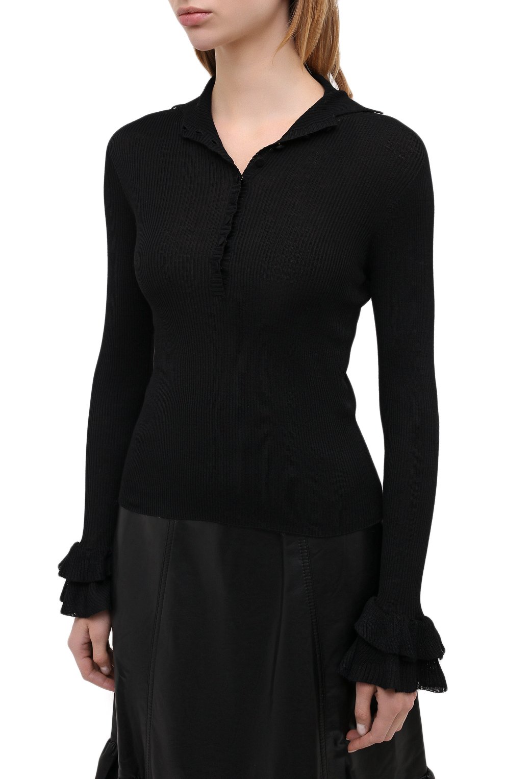 Пуловер из вискозы и шерсти PHILOSOPHY DI LORENZO SERAFINI черного цвета по цене 42200 руб., арт. A0923/5701, фото 3 Пуловер из вискозы и шерсти PHILOSOPHY DI LORENZO SERAFINI, арт. A0923/5701, фото 3