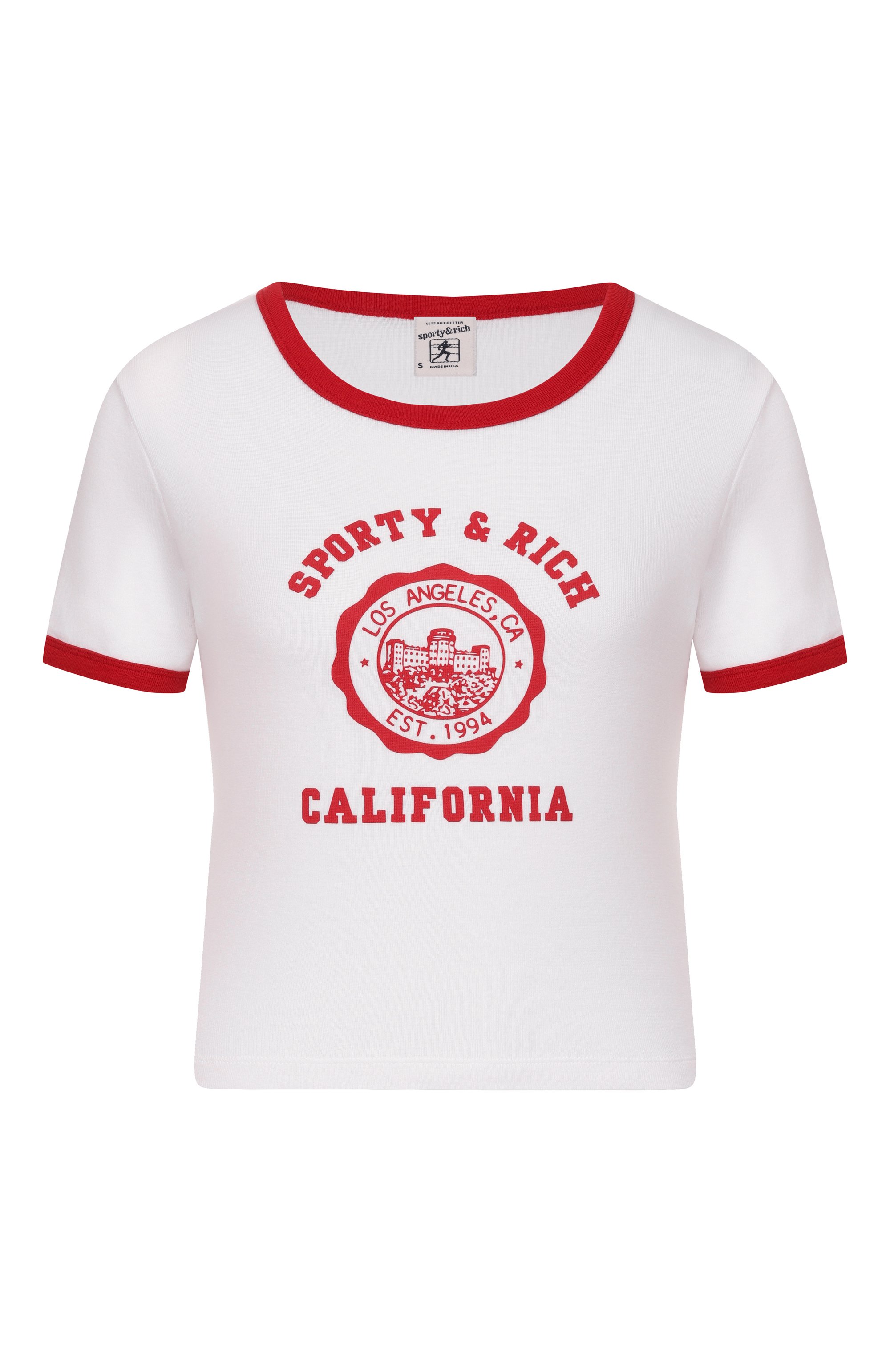 Хлопковая футболка SPORTY AND RICH, арт. T0073710509WH52, фото 1