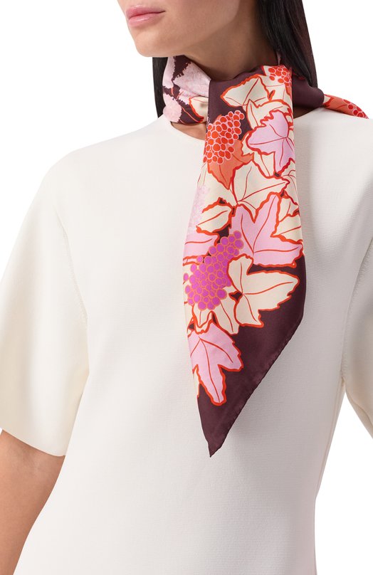 Шелковый платок Petitjean Paris 7C18 Бордовый  7C18 Фото 2