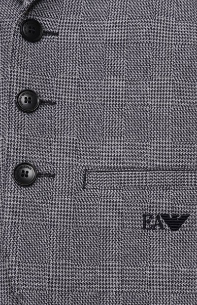Пиджак из вискозы и хлопка EMPORIO ARMANI серого цвета по цене 51100 руб., арт. EB000616/AF16695, фото 3 Пиджак из вискозы и хлопка EMPORIO ARMANI, арт. EB000616/AF16695, фото 3