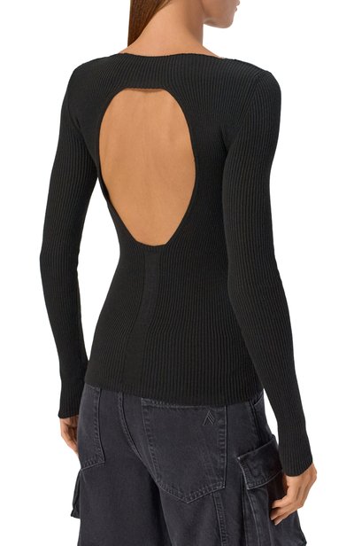 Шерстяной пуловер RICK OWENS черного цвета по цене 75300 руб., арт. RP02F5683/RIBM, фото 4 Шерстяной пуловер RICK OWENS, арт. RP02F5683/RIBM, фото 4