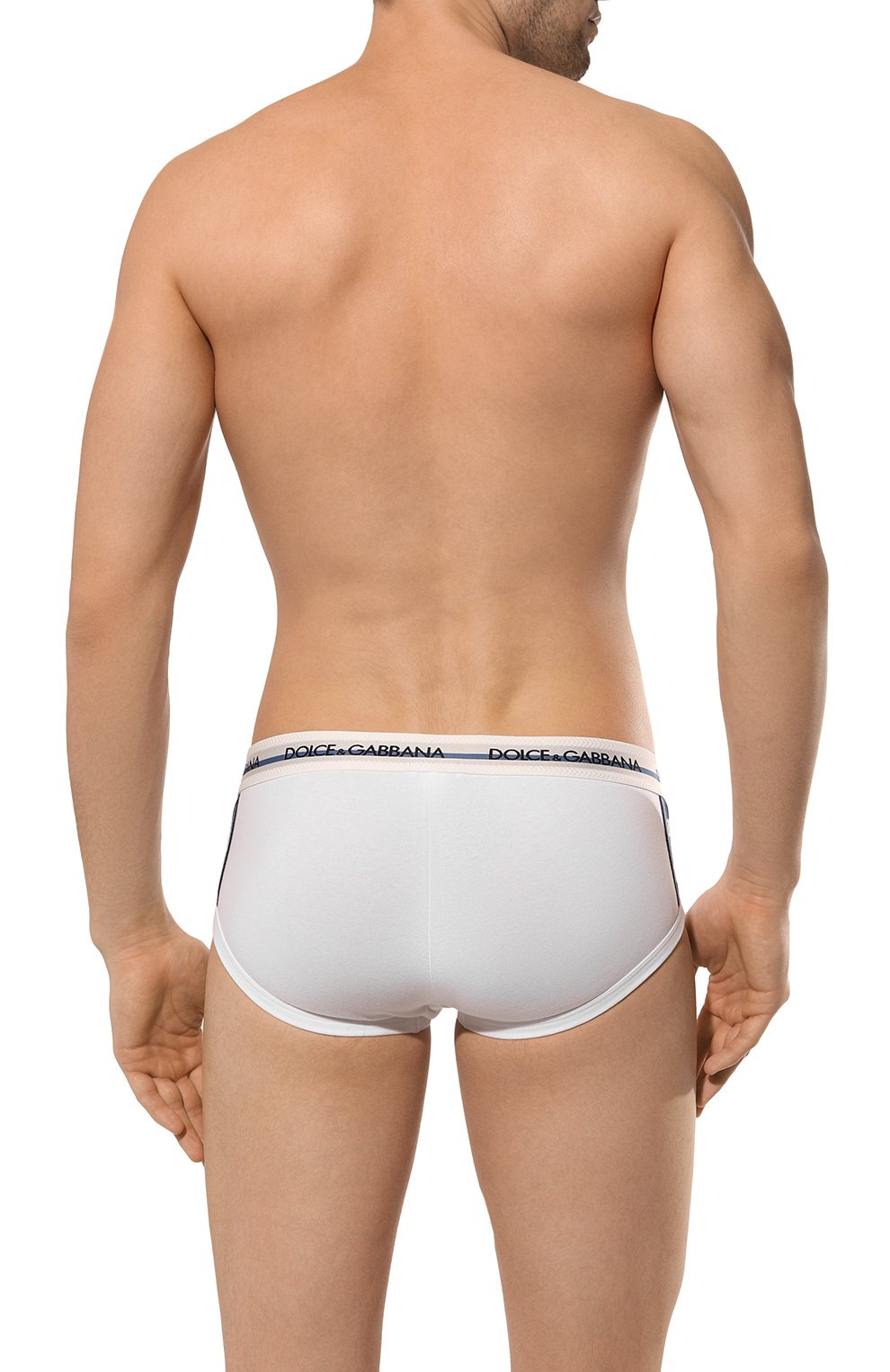 Хлопковые брифы DOLCE & GABBANA белого цвета по цене 10400 руб., арт. M3E07J/0UAIG, фото 3 Хлопковые брифы DOLCE & GABBANA, арт. M3E07J/0UAIG, фото 3