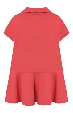 Детское хлопковое платье POLO RALPH LAUREN кораллового цвета, арт. 311698754 | Фото 2 (Материал внешний: Хлопок; Рукава: Короткие; Материал сплава: Проставлено; Драгоценные камни: Проставлено; Случай: Повседневный; Ростовка одежда: 18 мес | 86 см, 3 года | 98 см, 4 года | 104 см)