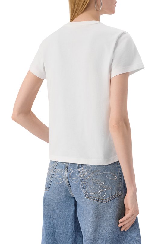 Хлопковая футболка Alexander Wang 1CC1251991 Белый  1CC1251991 Фото 4