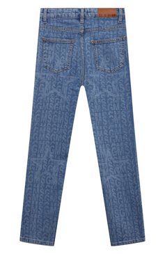 Детские джинсы MSGM KIDS голубого цвета, арт. F3MSJGDP051 | Фото 2 (Детали: Декор; Материал сплава: Проставле�но; Нос: Не проставлено; Материал внешний: Хлопок)