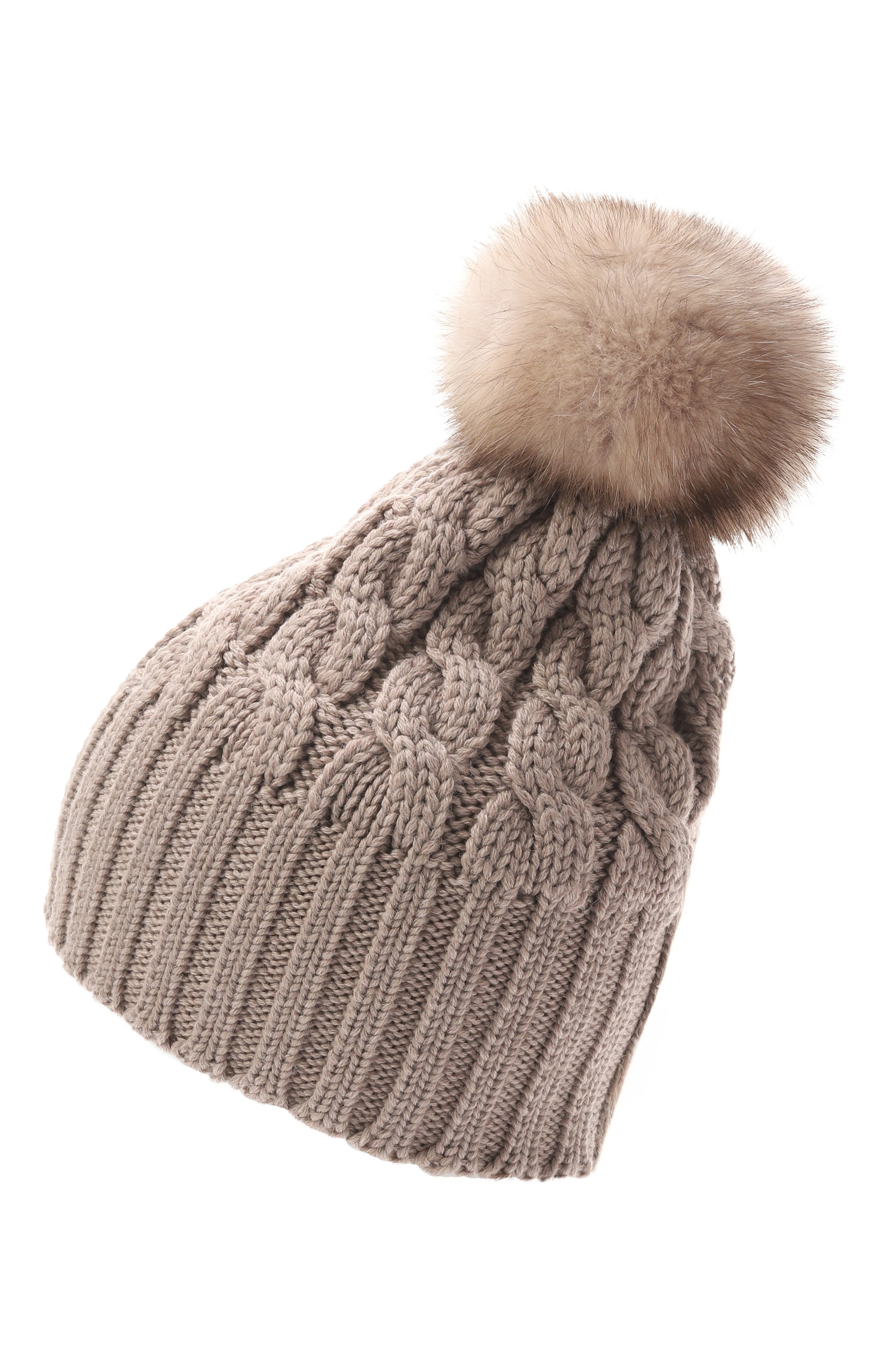 Шерстяная шапка mona с отделкой из соболя BLACK SABLE бежевого цвета по цене 57000 руб., арт. BS-24016, фото 2 Шерстяная шапка mona с отделкой из соболя BLACK SABLE, арт. BS-24016, фото 2