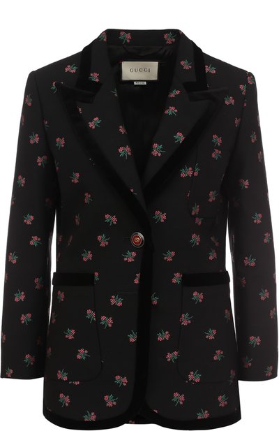 Женский приталенный жакет из смеси хлопка и шерсти GUCCI, арт. 476301/ZJM83