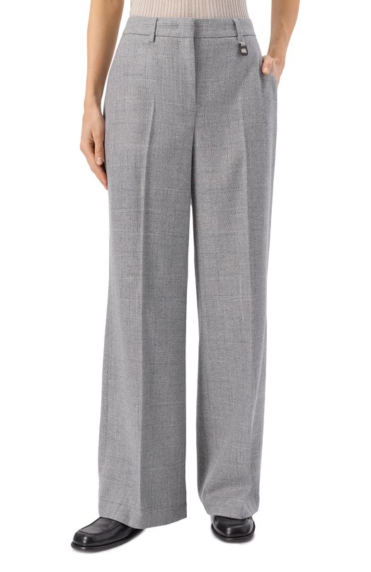 Брюки из шерсти и вискозы Lorena Antoniazzi PA01A/5024 Серый  PA01A/5024 Фото 3