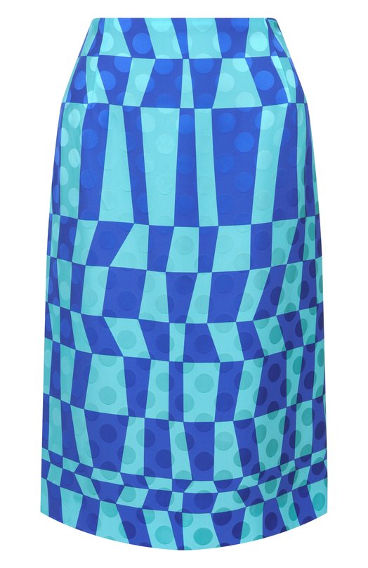 Юбка из вискозы Dries Van Noten 010896/3034 Голубой 010896/3034