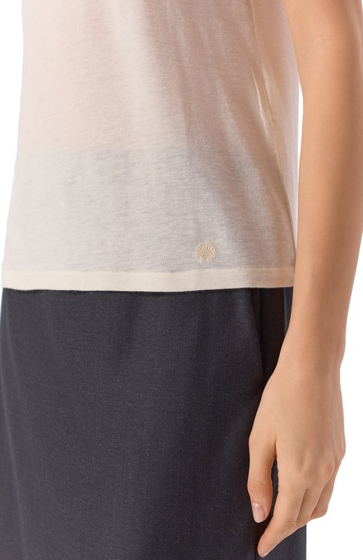 Топ из вискозы и шерсти Loulou de Saison ALBIA LDS Кремовый  ALBIA LDS Фото 5