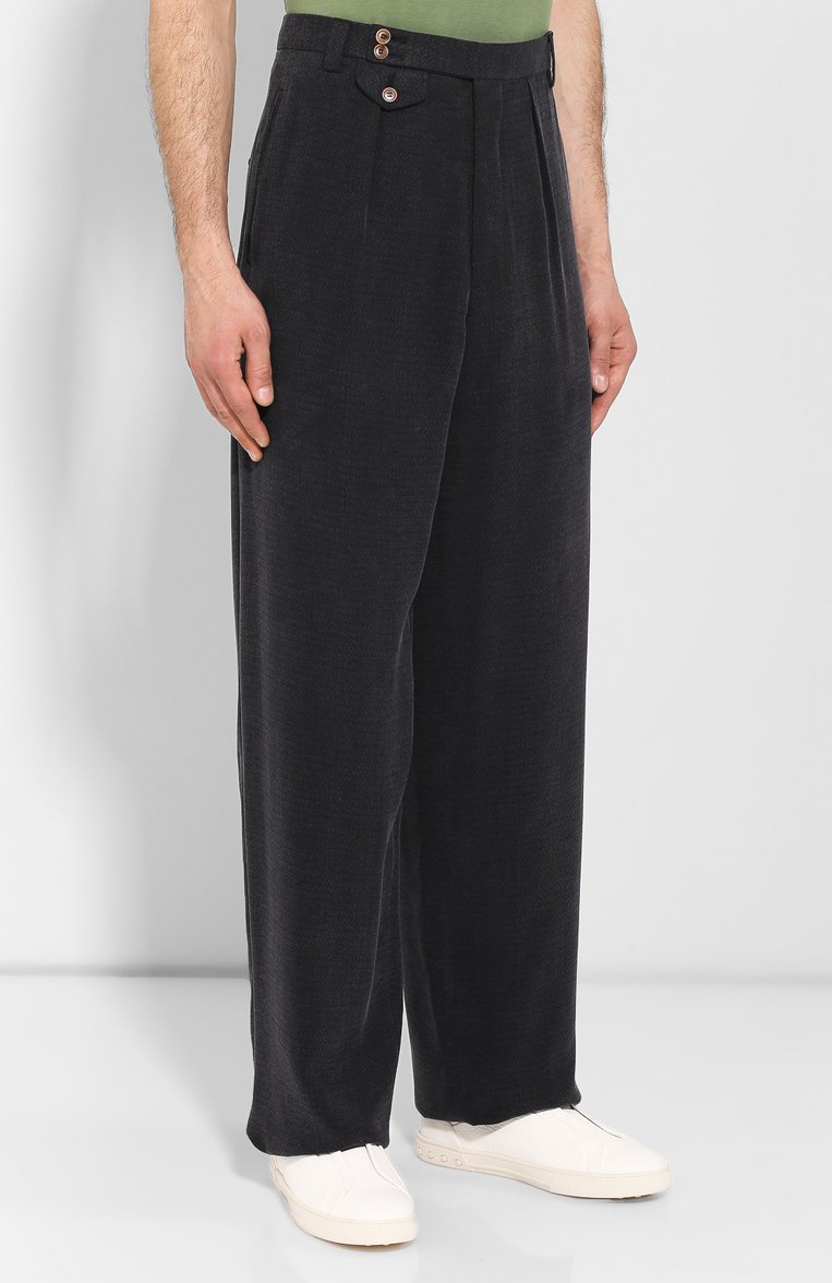 Мужские брюки из вискозы GIORGIO ARMANI темно-синего цвета, арт. 9SGPP05B/T00V5 | Фото 3 (Статус проверки: Проверено, Проверена категория; Длина (брюки, джинсы): Стандартные; Случай: Повседневный; Материал внешний: Вискоза; Стили: Кэжуэл; Автоматизация Diginetica: Проверено; Автоматизация состава: Проставлено; Авт�оматизация ТО: Проставлено)