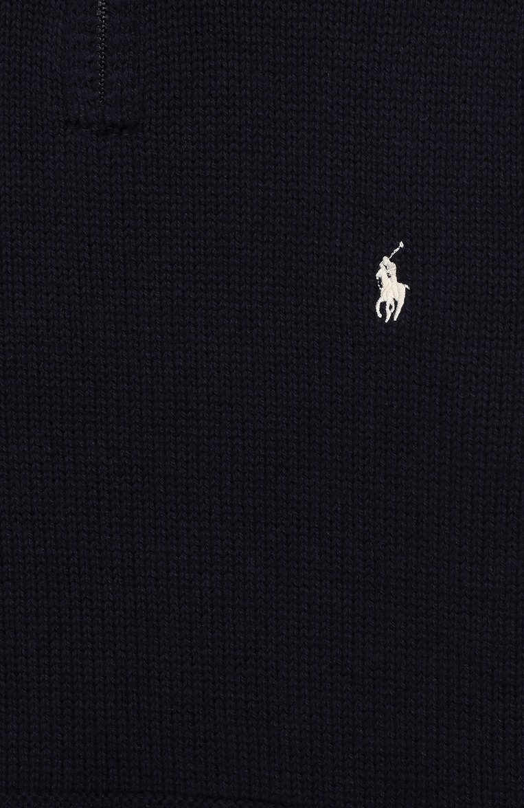 Детский свитер из хлопка и шерсти POLO RALPH LAUREN темно-синего цвета, арт. 321749930 | Фото 3 (Статус проверки: Проверена категория, Проверено; Материал внешний: Хлопок, Шерсть; Рукава: Длинные; Принт: С принтом; Мальчики Кросс-КТ: Свитер-одежда)