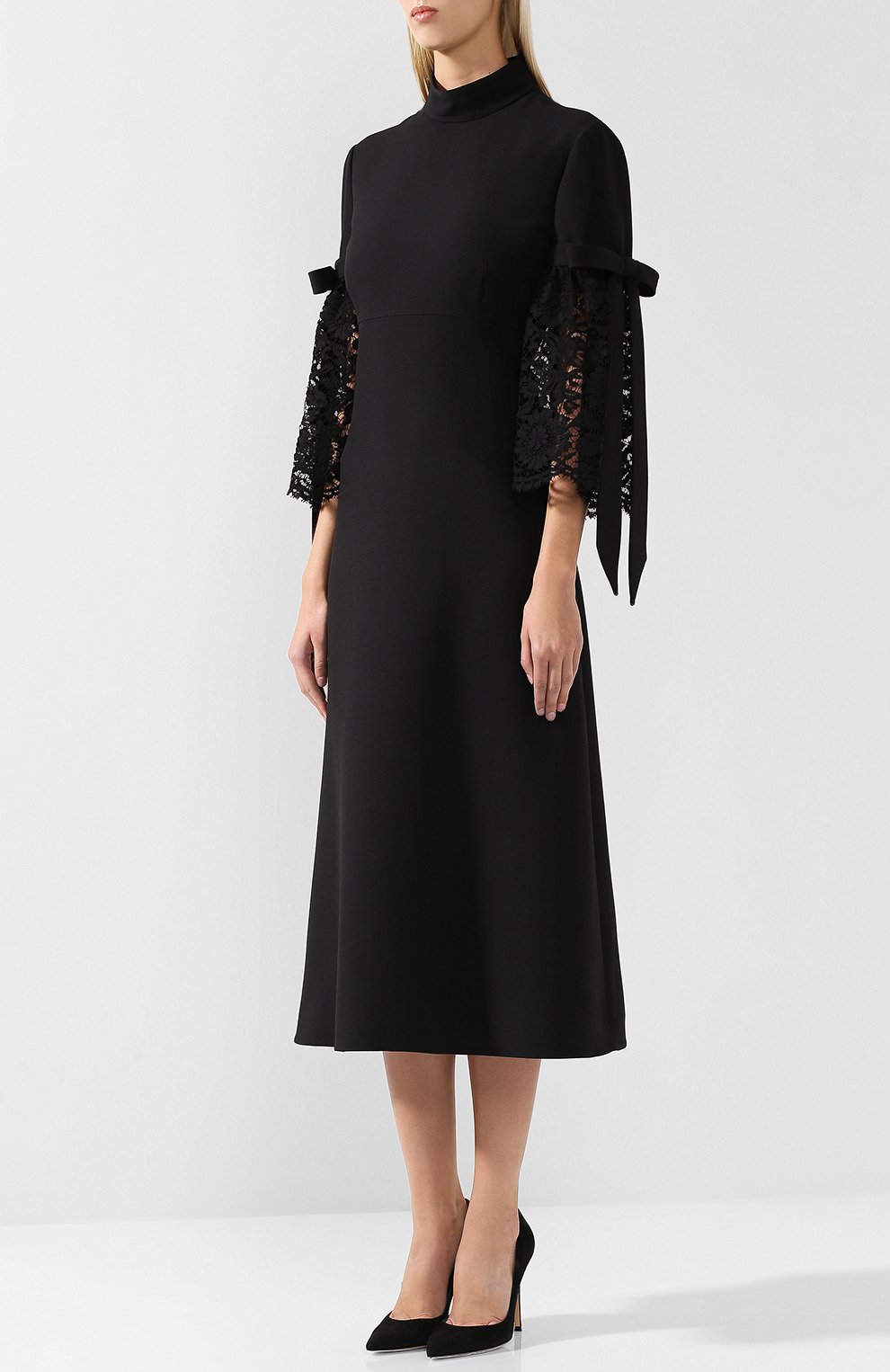 Пла тье-миди из смеси шерсти и шелка VALENTINO, арт. QB0VAK40360, фото 3