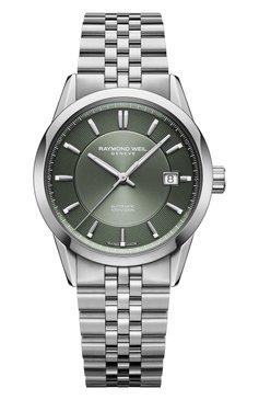 Мужские часы freelancer RAYMOND WEIL бесцветного цвета, арт. 2771-ST-52051 | Фото 1 (Механизм: Автомат; Региональные ограничения белый список (Axapta Mercury): Не проставлено; Материал корпуса: Сталь; Нос: Не проставлено; Цвет циферблата: Зелёный; Ограничения доставки: m-style)