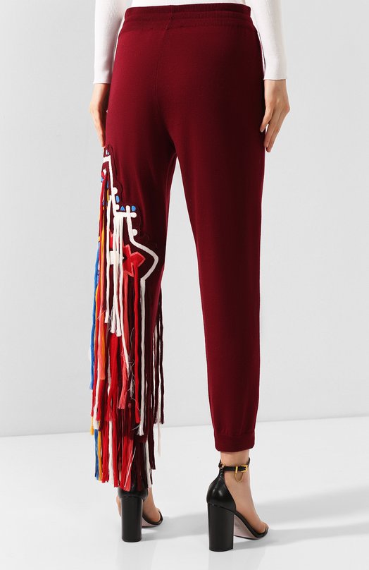 Шерстяные брюки Oscar de la Renta Красный, фото 4