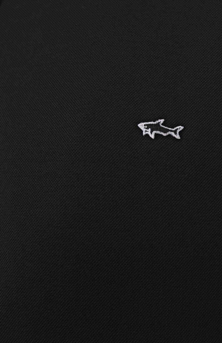 Мужское хлопковое поло PAUL&SHARK черного цвета, арт. 24411202/6XL | Фото 6 (Рукава: Короткие; Длина (для топов): Удлиненные; Материал внешний: Хлопок; Мужское Кросс-КТ: Футболка-одежда; Принт: Без принта; Застежка: Пуговицы; Стили: Кэжуэл; Big sizes: Big Sizes; Автоматизация состава: Проставлено; Автоматизация ТО: Проставлено; Детали: Декор, Без декора)