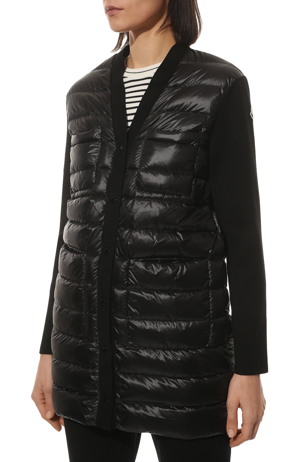 Пуховый кардиган MONCLER черного цвета по цене 94850 руб., арт. H1-093-9B000-08-M1367, фото 3 Пуховый кардиган MONCLER, арт. H1-093-9B000-08-M1367, фото 3