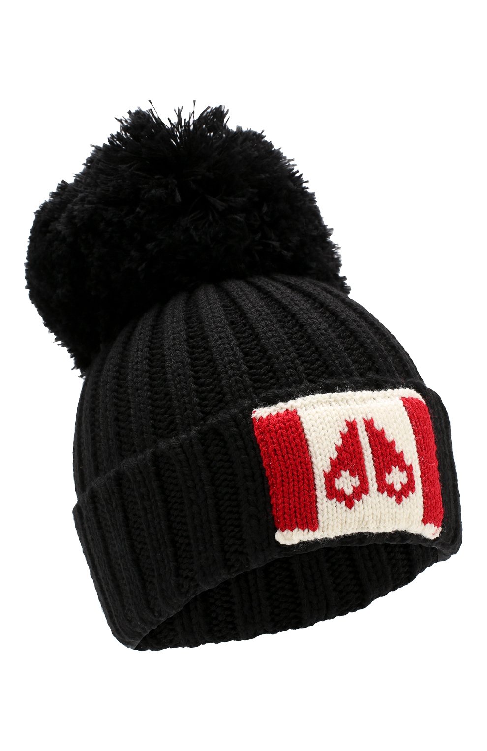 Шапка фактурной вязки с помпоном MOOSE KNUCKLES черного цвета по цене 10600 руб., арт. MK8747MFT, фото 1 Шапка фактурной вязки с помпоном MOOSE KNUCKLES, арт. MK8747MFT, фото 1