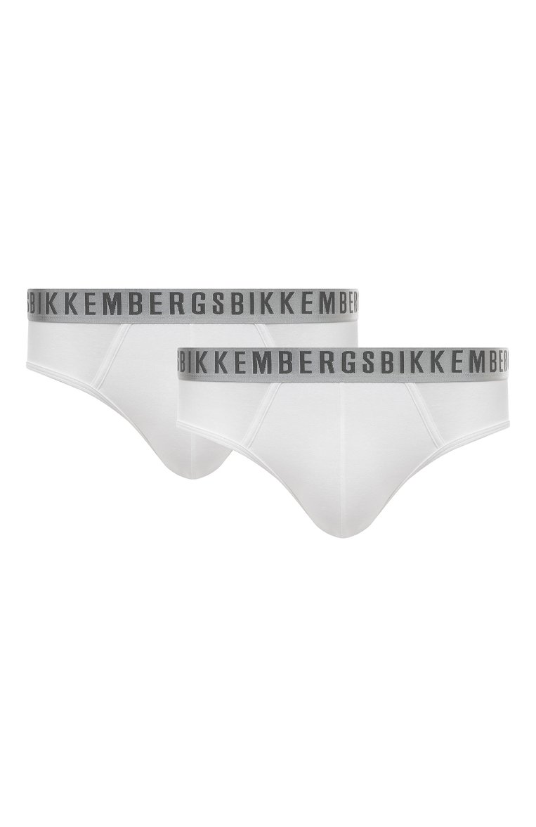 Мужские комплект из двух брифов DIRK BIKKEMBERGS белого цвета, арт. BKK1USP11BI | Фото 1 (Нос: Не проставлено; Материал внешний: Хлопок; Мужское Кросс-КТ: Трусы; Кросс-КТ: бельё; Трусы М: Брифы)