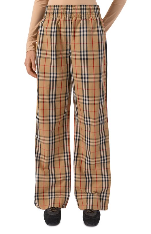 Хлопковые брюки Burberry 8111874 Бежевый  8111874 Фото 3