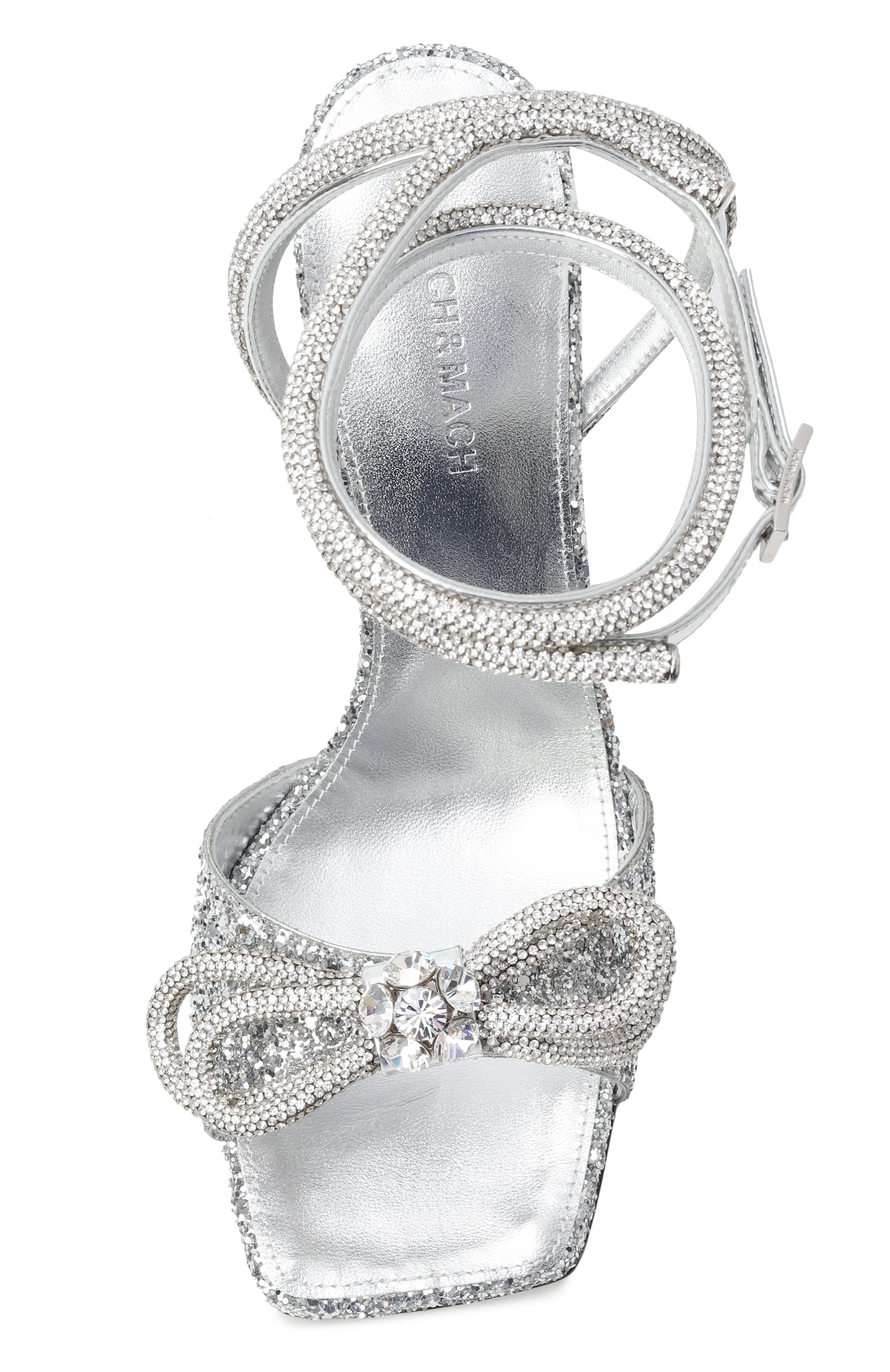 Босоножки double bow 95 MACH & MACH, арт. FW25-S0942-95-GLI-SLV, фото 6