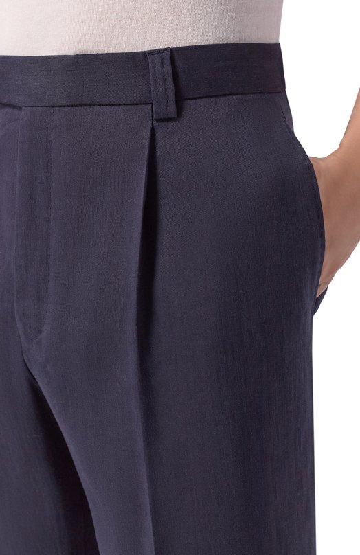 Брюки изо льна и шерсти BOSS Camel 50560851 Синий  50560851 Фото 5