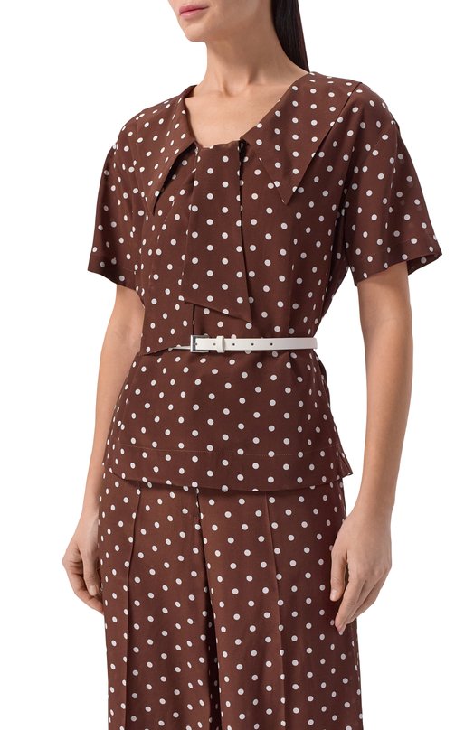 Шелковая блузка P.A.R.O.S.H. D313360/SBILL0 Коричневый  D313360/SBILL0 Фото 3