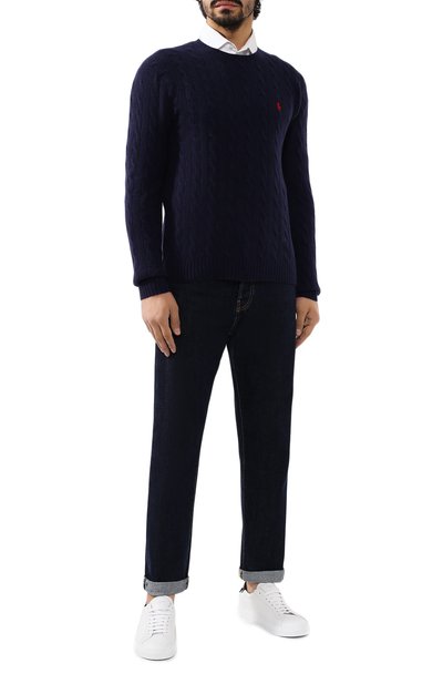 Свитер из шерсти и кашемира POLO RALPH LAUREN темно-синего цвета по цене 26400 руб., арт. 710719546, фото 2 Свитер из шерсти и кашемира POLO RALPH LAUREN, арт. 710719546, фото 2