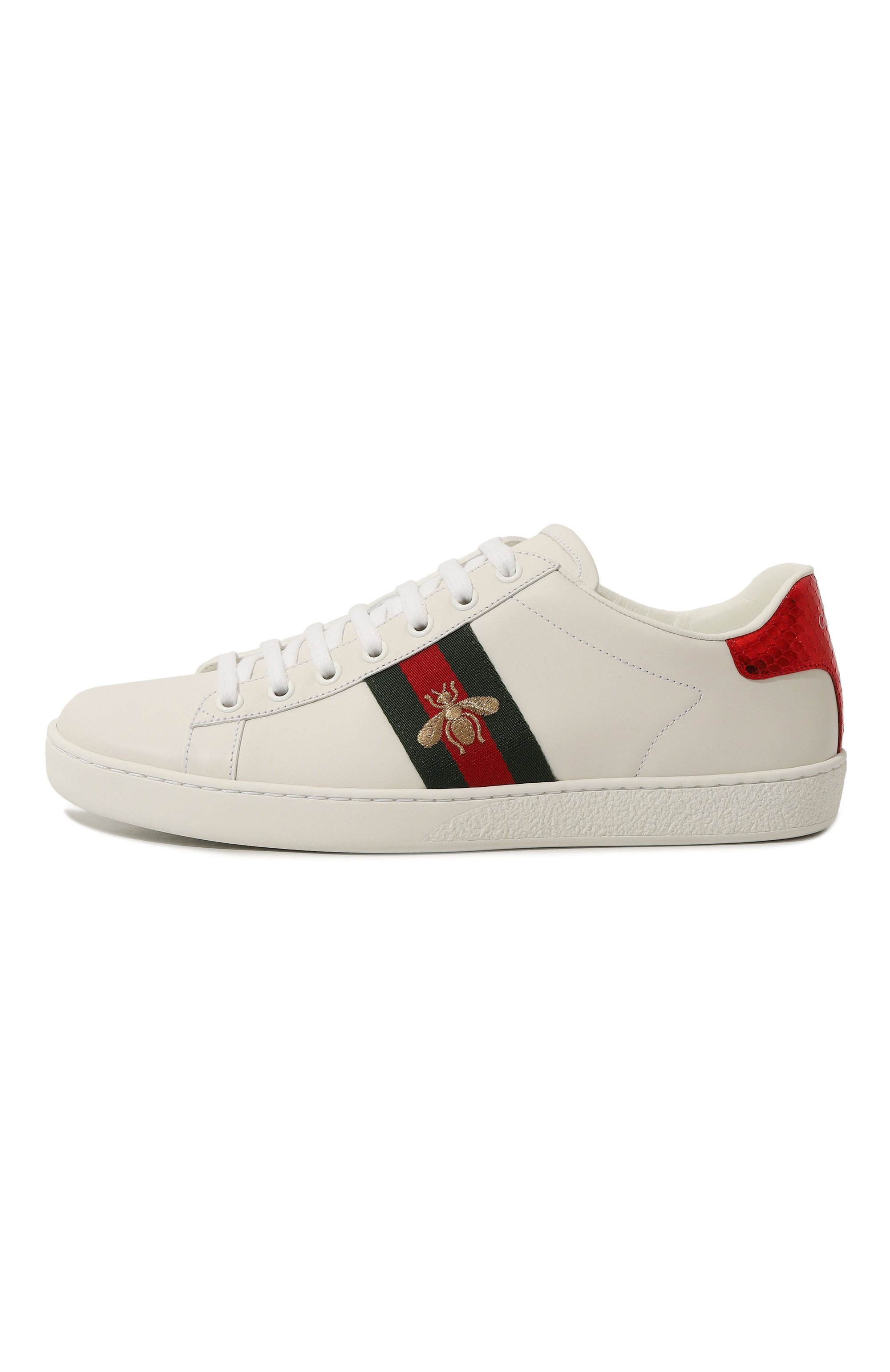 Кожаные кеды new ace GUCCI молочного цвета по цене 82700 руб., арт. 431942/02JP0, фото 4 Кожаные кеды new ace GUCCI, арт. 431942/02JP0, фото 4