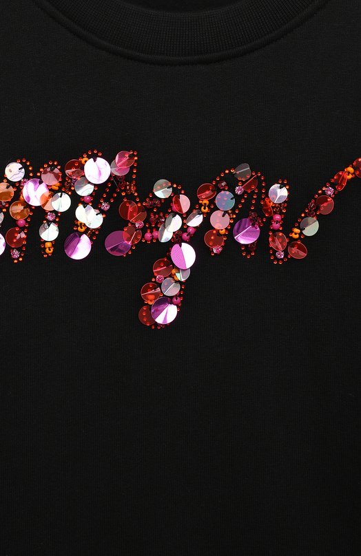 Хлопковый свитшот MSGM kids Чёрный, фото 3