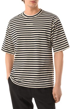 Мужская хлопковая футболка DOLCE & GABBANA черно-белого цвета, арт. G8RG6T/G7K3P | Фото 3 (Драгоценные камни: Проставлено; Материал сплава: Проставлено; Материал внешний: Хлопок; Рукава: Короткие; Стили: Кэжуэл; Принт: С принтом; Длина (для топов): Стандартные; Мужское Кросс-КТ: Футболка-одежда; Кросс-КТ: Джерси)