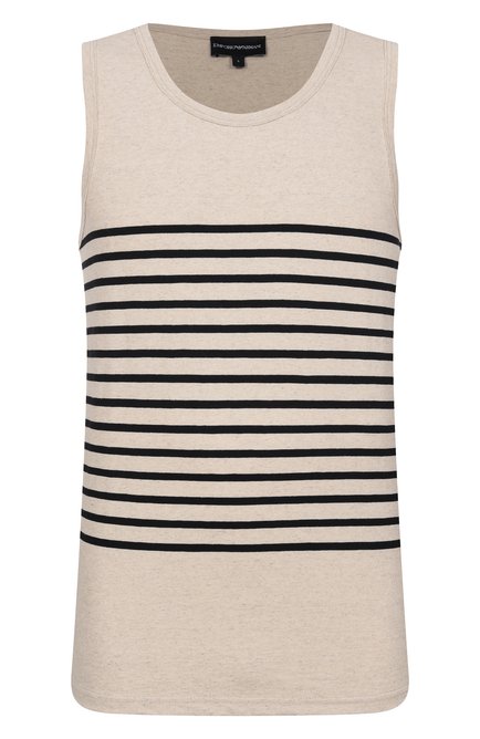 Мужская майка из хлопка и льна EMPORIO ARMANI, арт. EM006928/AF28307