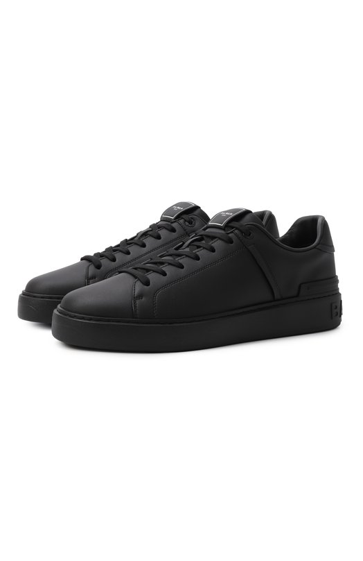 Кожаные кеды B-Court Balmain FM1VI288/LVTR Чёрный FM1VI288/LVTR